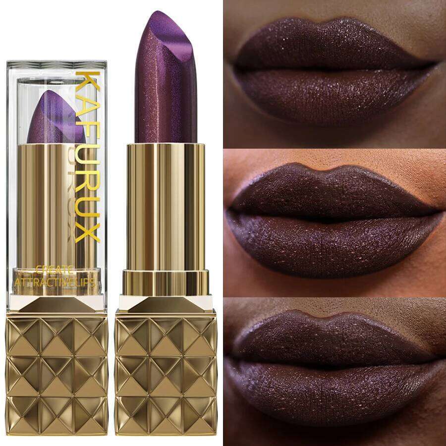 1pc Sexy Glitter Shiny Red Lipstick Pearlescent Tint, Long Lasting Senior Matte Lip Makeup Gifts for Women Metallic lip H260302