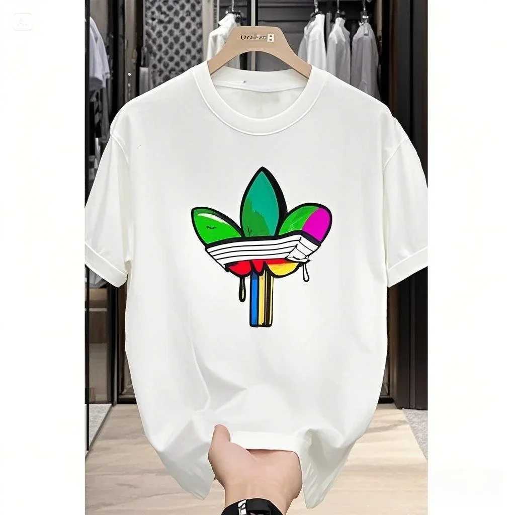 T-shirt 2026 Summer Luxury Brand Personalized Print Y2K Style Unisex Cotton Short-Sleeved TopT260303