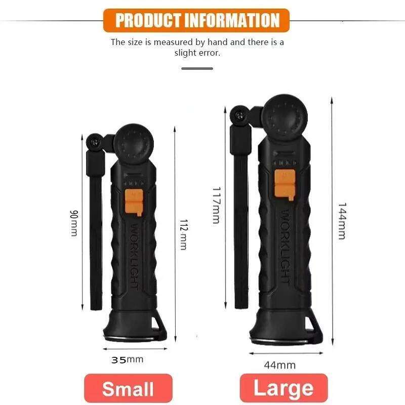 Rechargeable Portable Work Light w/360 Rotation,Magnetic Base,Hooks,IPX5,Adjustable Brightness,Camping,Fishing,Reading,Outdoor S260302