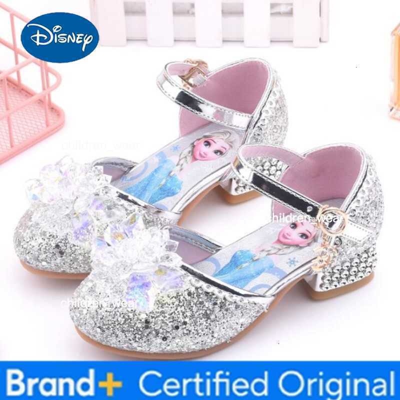 Disney Frozen Aisha Girls High Heel Shoes Princess Dance Shoes Baby Girls Fashion Crystal Shoes Elsa Sandals Party Fashion sandals H260303