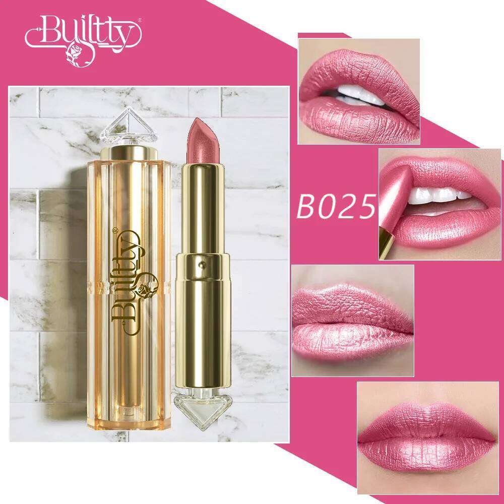 12 Colors Magic Pink Lipstick Gliter Shimmer Super Finish Matte Velvet Waterproof Glitter Lipsticks H260302