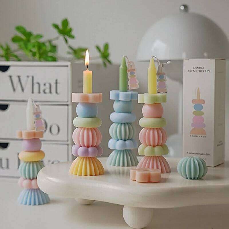 Cylindrical Aromatherapy Candles in Beautiful Colors, Simulation Decoration Ornaments for Party, Candles, Christmas and Birthday Gifts W260303
