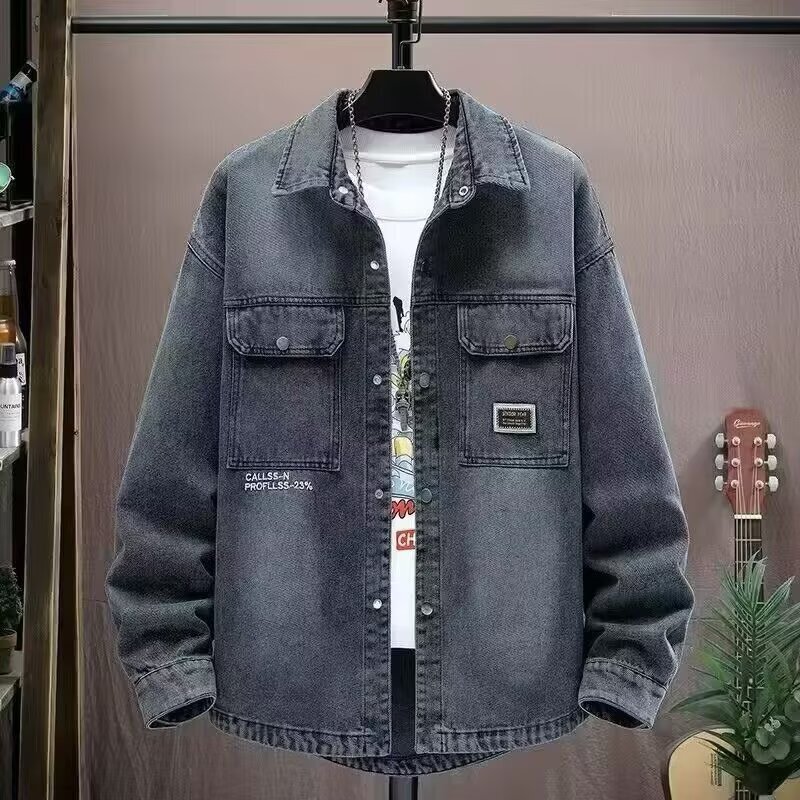 Spring Nd Autumn Denim Jcket For Designer Jacket Men Wshed Highend Feel Stylish Turndown Collr Dirtresistnt Nd Werresistnt Youth Jcket