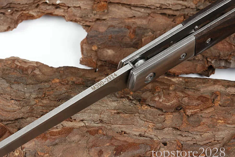 Ball Bearing Flipper Folding Knife 3Cr13 Satin Blade Rosewood + Stainless Steel Handle EDC Pocket Knives