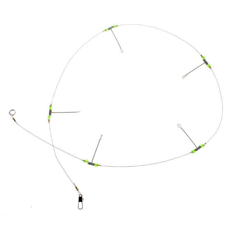 Tpoline Tackle 1Pcs Anti-Winding Swivel String Sea Fishing Hook Steel Rigs Wire Leader Fish Hooks Gift Durable Z260228