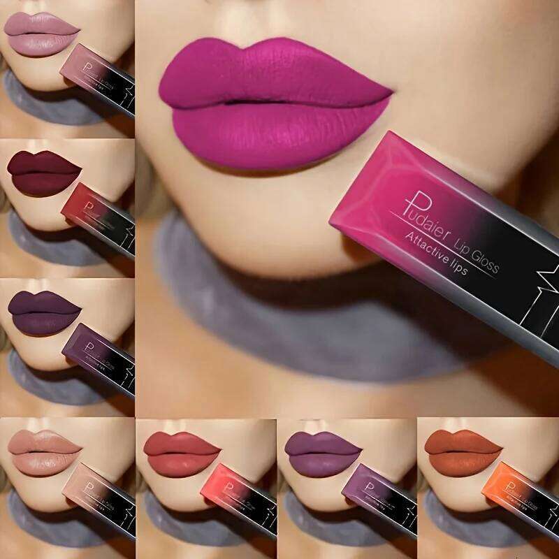 Matte Liquid Lipstick 17 Colors, Long Lasting Gloss, Velvet Lip Cream, High Pigment, Non-Stick Cup, Sexy Finish H260302
