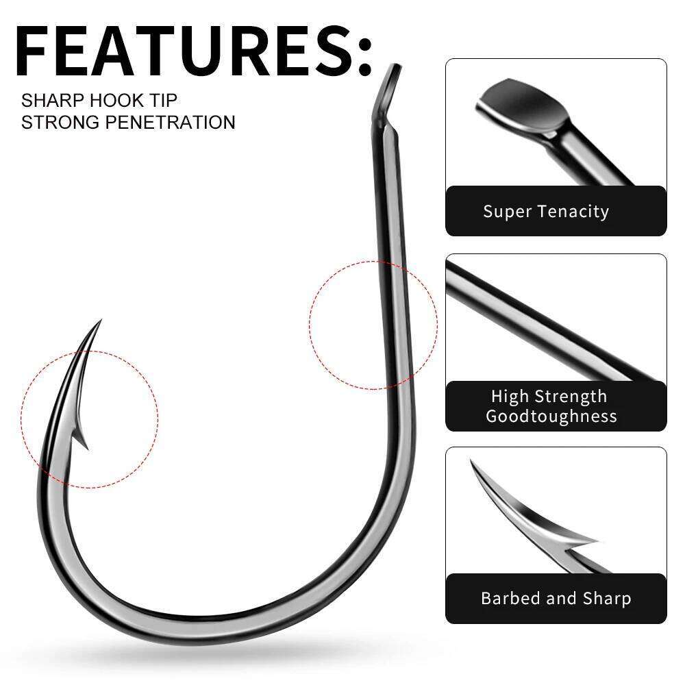 100pcs Strong hook 10 #-14 # Saltwater Hooks,High strength and corrosion resistance Sea Fishing Accessories Z260228