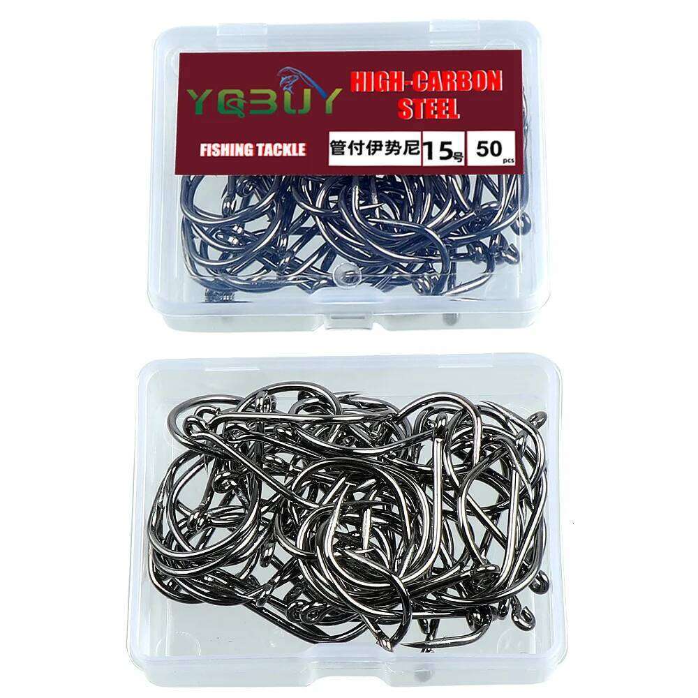 50Pcs-200Pcs Strong Sharp Needle Point Barbs Ringed Eye Saltwater Fishing Octopus Carp Hook Z260228