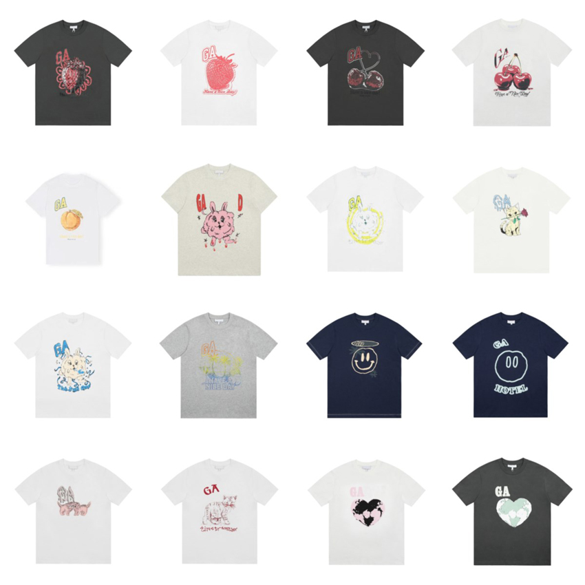 Designer T Shirt Women gannitshirt Clothes Cartoon Peach Graphic print Tshirt Female Gannishirt Shorts Top Tee Shirts Summer Fruit Pattern cotton T-Shirts a4