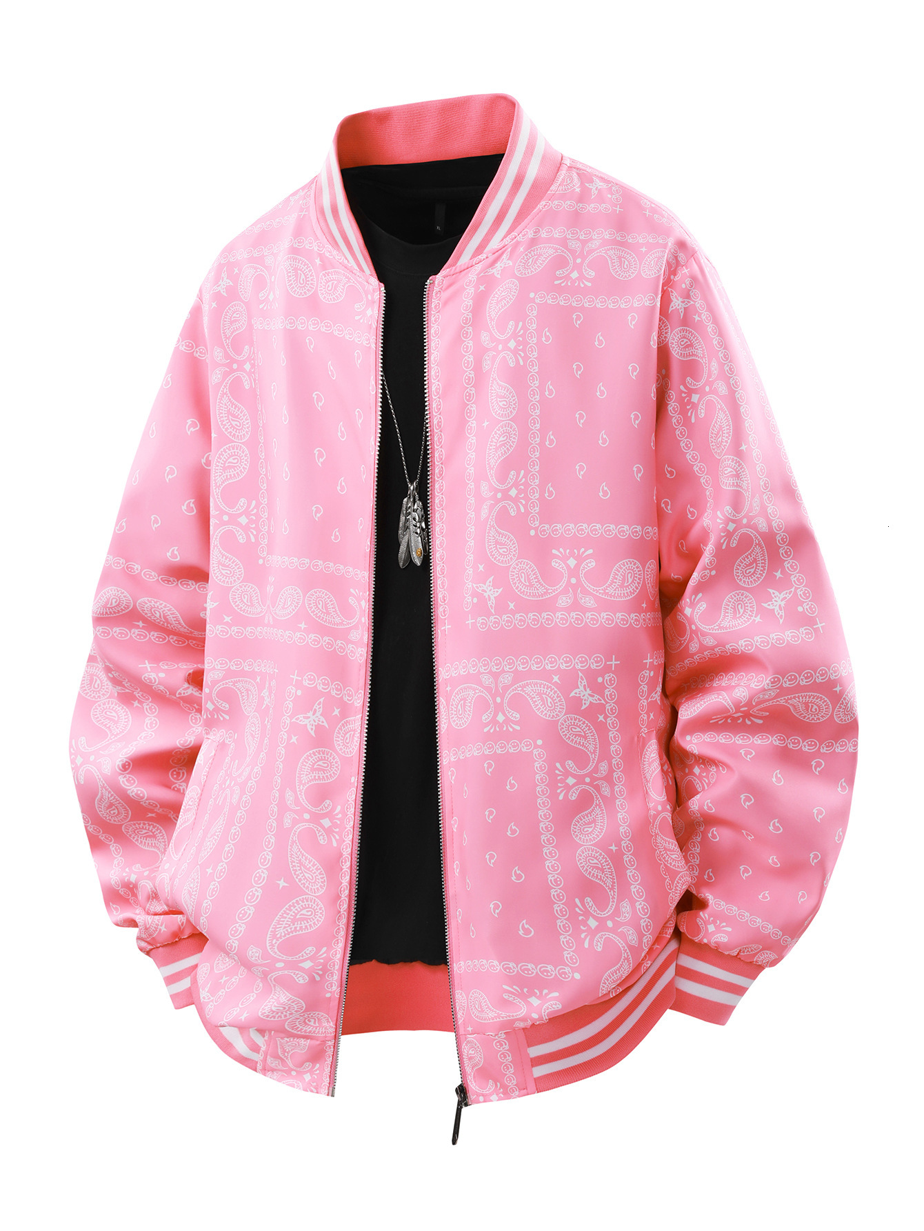 2026 Luxury Brand Designer Clothing Interwoven Fabric Exclusive European Size Spring And Autumn Men's Jacket New Trendy Fashion Printed Youth Jac