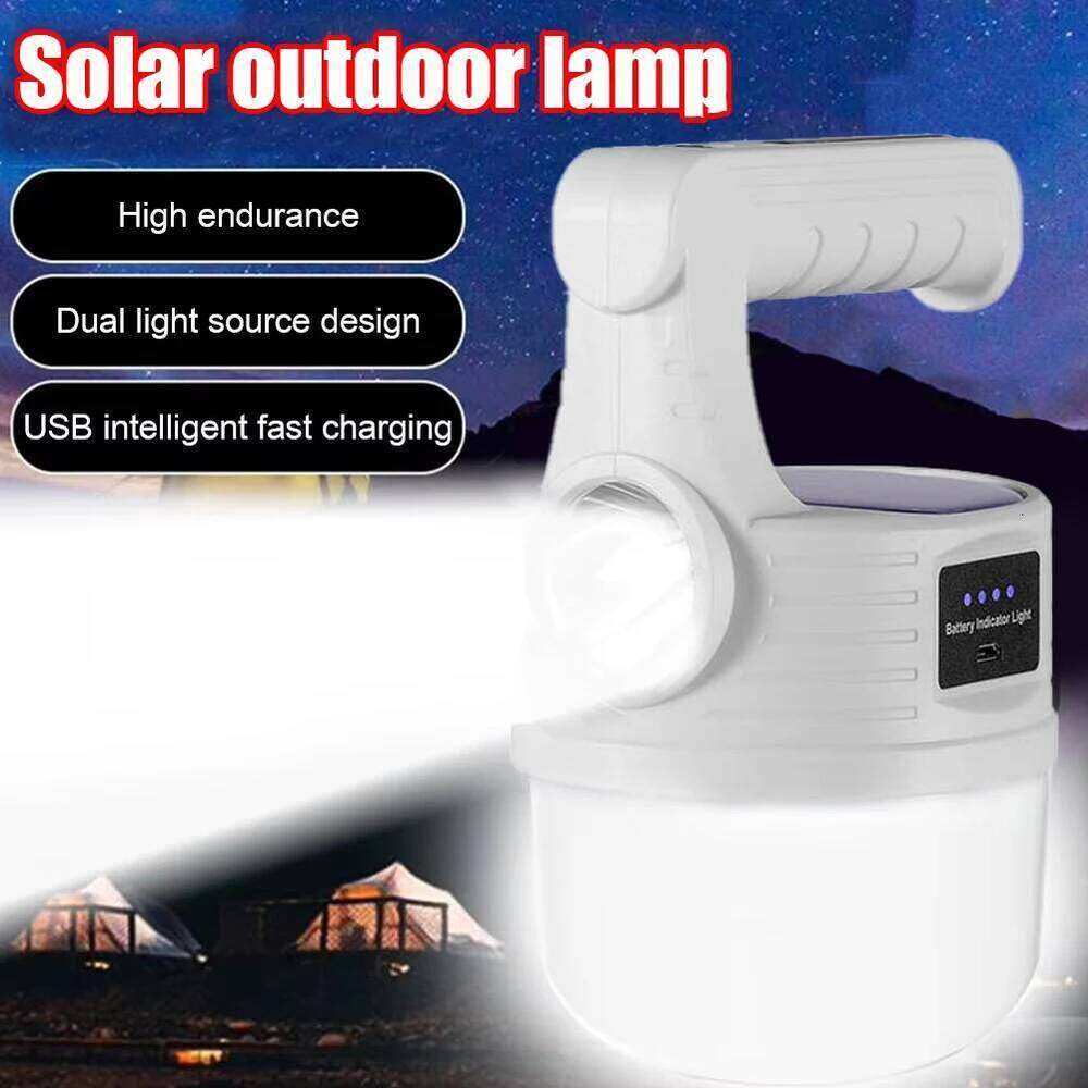Powerful Rechargeable Camping Light LED Solar Lamp Bulbs Outdoor Emergency Portable Fishing Lanterns with Flashlight S260302
