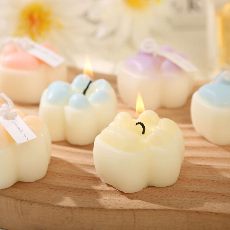 Cat Paw Peach Smokeless Non-Damaging to Skin Couple Mood Solid Aromatherapy Candle Drip Wax Toy W260303