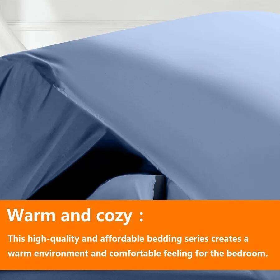 Slate Blue Full Size Comforter Set - 7 Pieces Bed in a Bag Bedding with All Season Soft Quilted Warm Fluffy Reversible Includes W260302