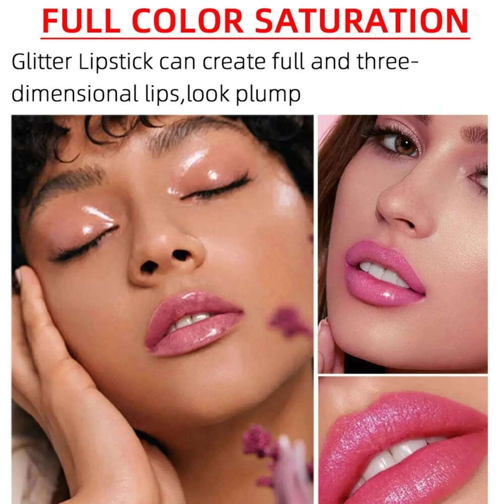 Diamond Gloss Pearlescent Glitter Metallic Shine 6 Color Plump Lipstick Waterproof Long Lasting Lip Makeup H260302