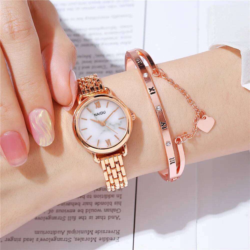 2pcs/set women steel quartz bracelet watch XJ260303