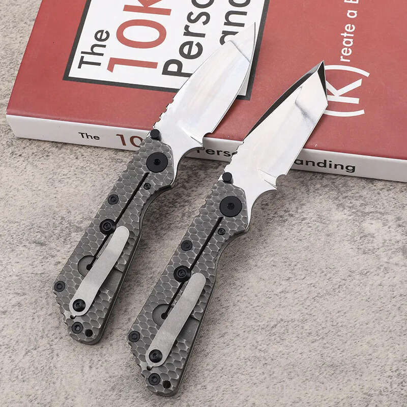 High Quality A2621 Folding Knife D2 Black Stone Wash/Mirror Polish Blade CNC Titanium Alloy Handle Outdoor Camping Hiking EDC Pocket Knives