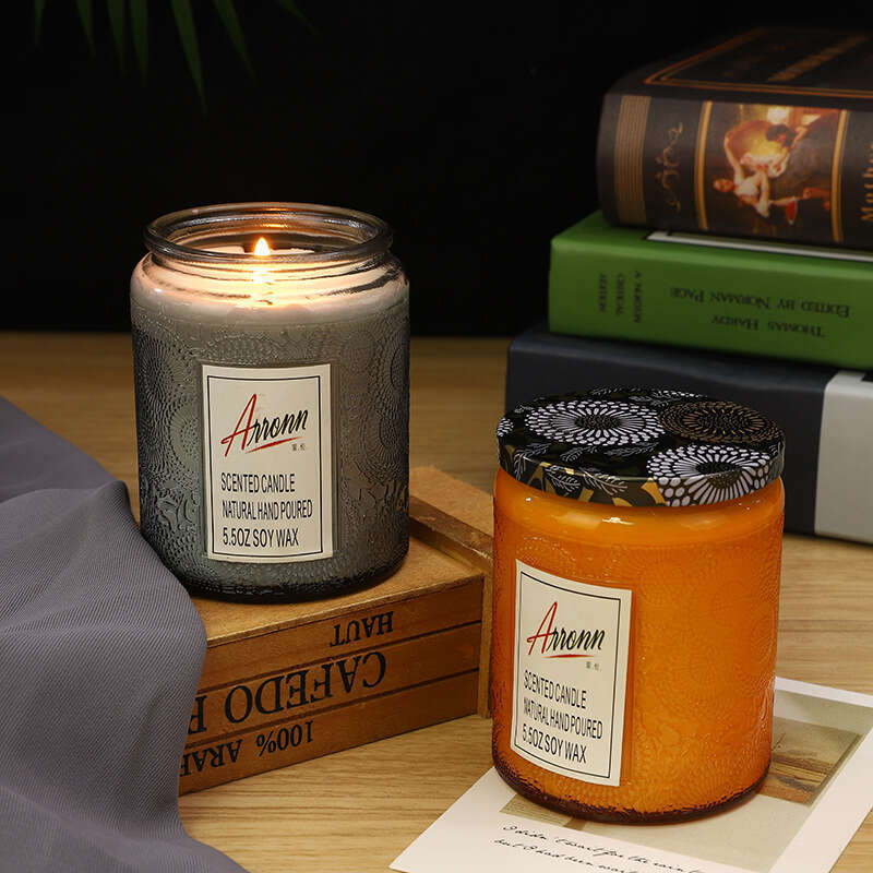 Embossed Cup Plant Essential Oil Aromatherapy Candle Home Bedroom Air Purification Fragrance Birthday Wedding Souvenir W260303