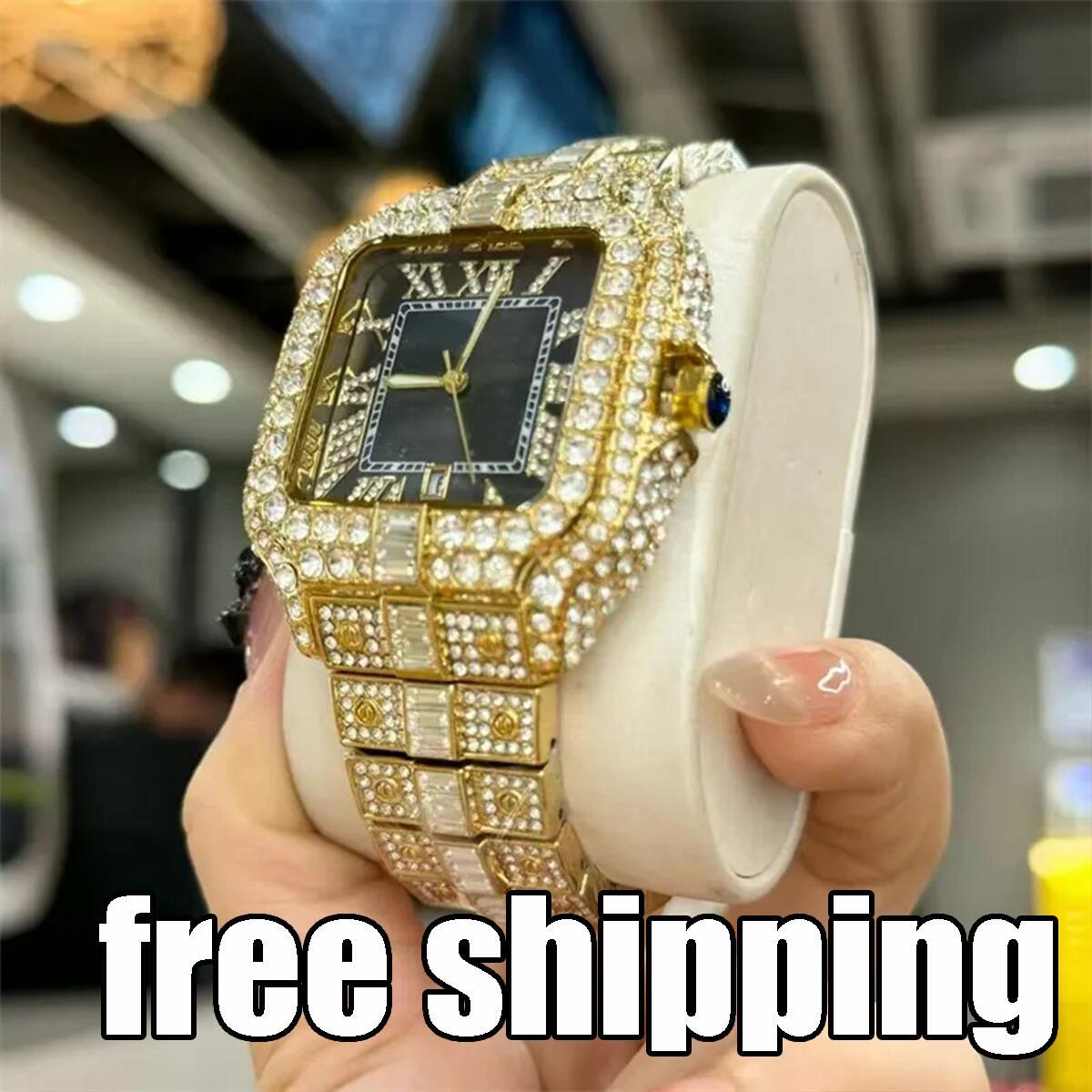 Molssanite VVS mossanite Automatic Mechanical iced out Designer MenMoissanite Pass Dia Watches moissanite watch pass dia test with box 43aa