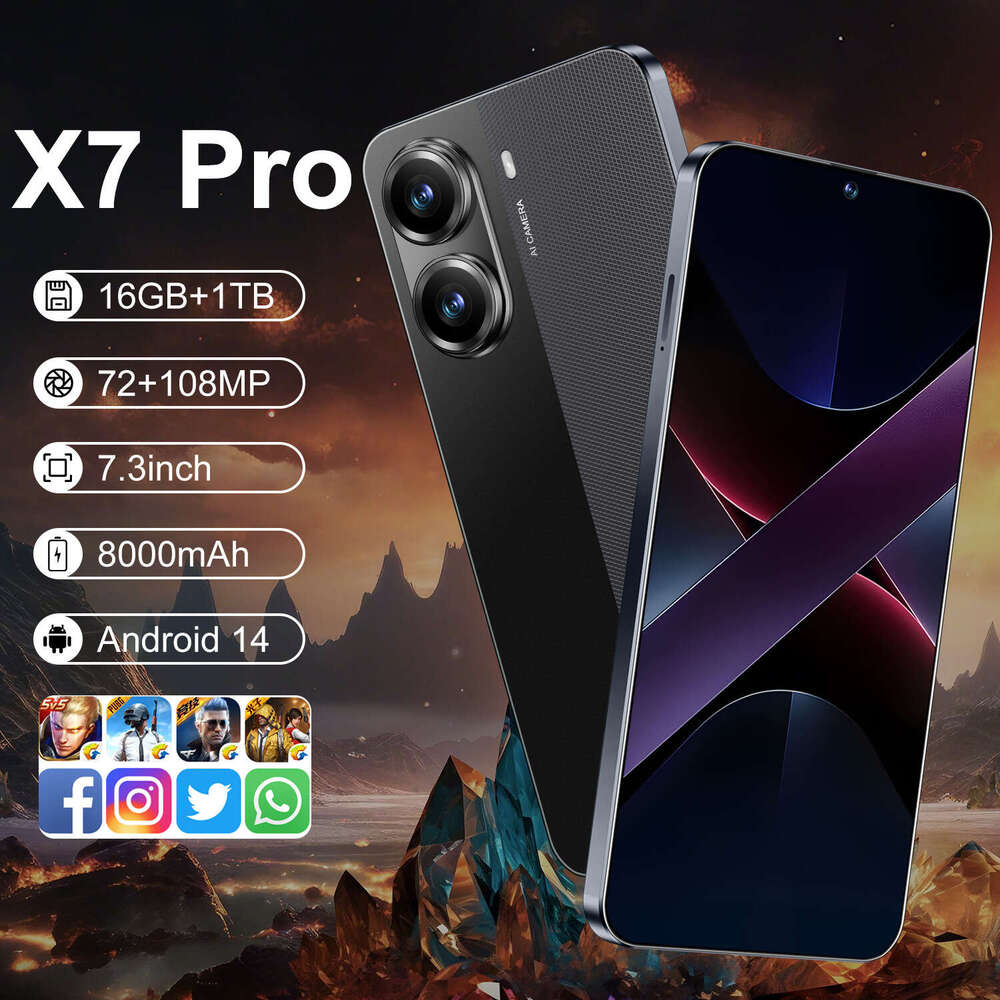 Famous Brand Cross Border Mobile X Pro Smartphone Inch Large Screen Android Phone Supports Dropshipping Hot Selling Model CKSro
