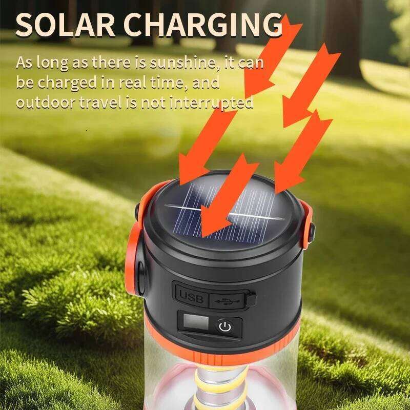 LY36 Long Battery Life Solar Tent Lantern USB Rechargeable Waterproof Outdoor Camping Atmosphere Light S260302