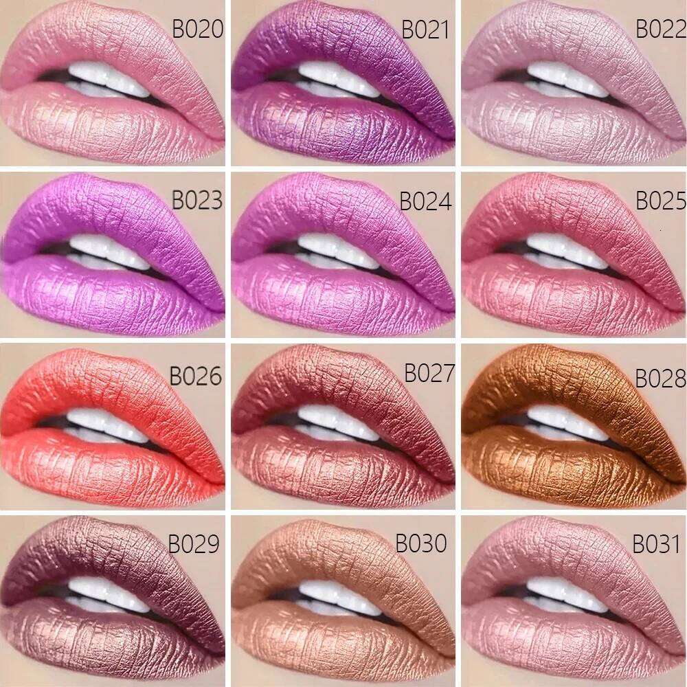 12 Colors Korea Pink Nude Matte Gliter Waterproof Kissproof Glitter Flip Lipstick Orange Dropshipping H260302