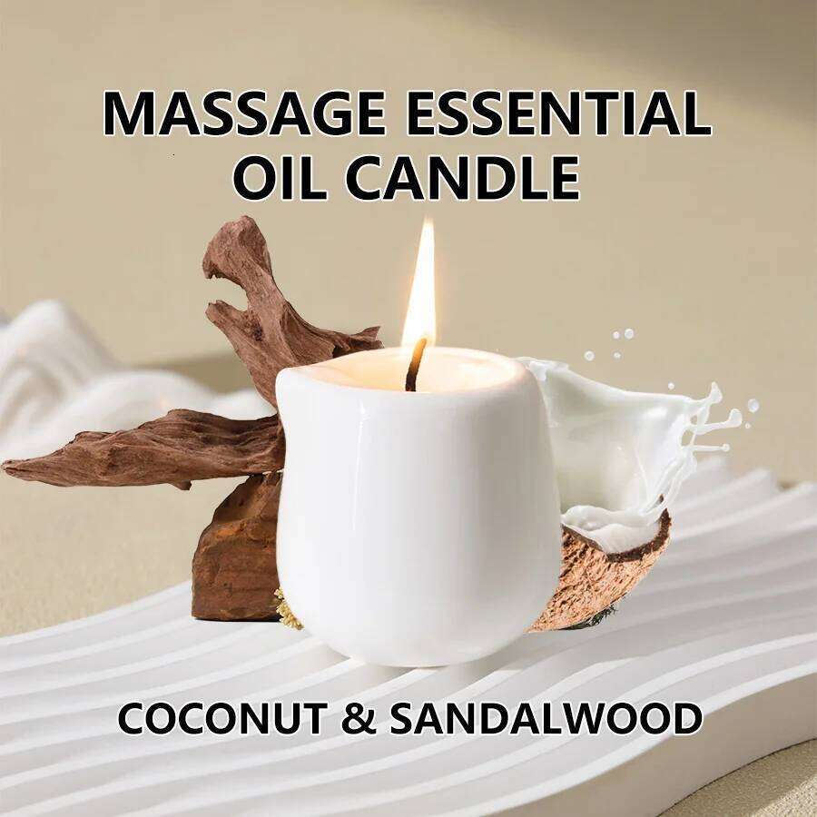 Fruity scented natural massage oil candle.Low heat.1.69 oz, coconut wax.Hydration.For home and V-day. Natural luxury.Calm W260303