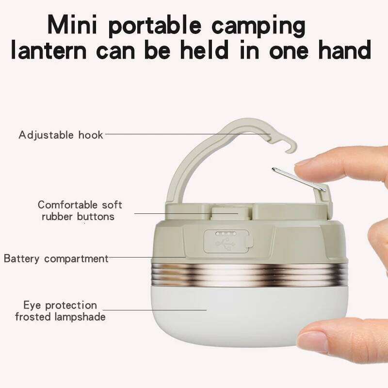 rechargeable lamp Portable Lanterns lights With magnetic suction Metal hook camping picnic tent S260302