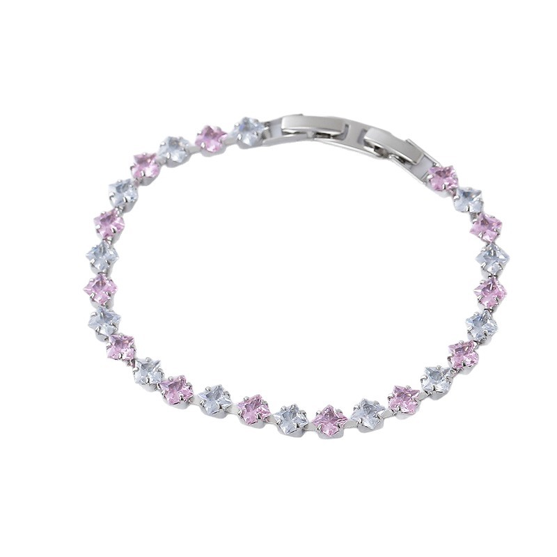 High-quality colorful zircon luxury bracelet, Korean-style fashion, simple elegant women's jewelry, versatile and sophisticated bracelet - view 6