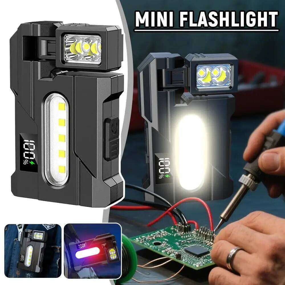 Outdoor Lighting Key COB High Brightness Magnet Pen LED Mini Flashlight Strong Side Portable Warning Light S260302