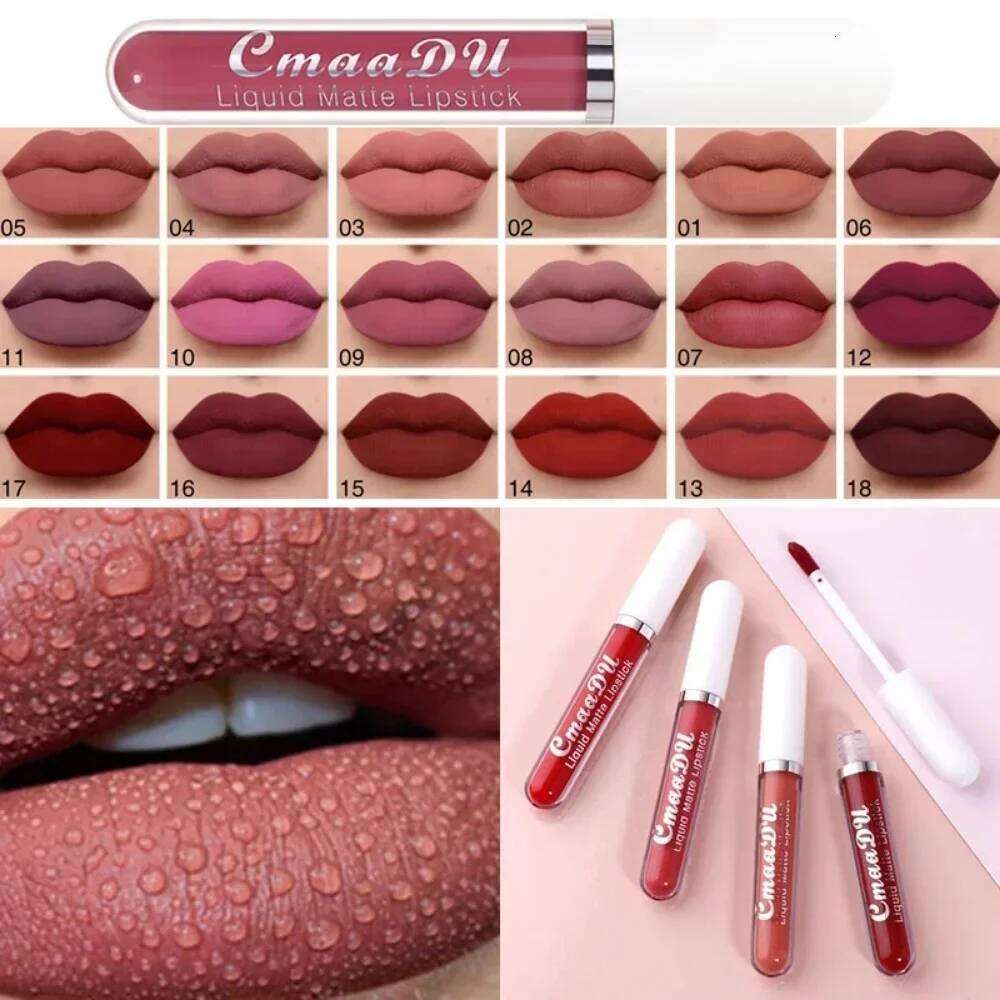 Women's Sexy Long-Lasting Velvet Matte Lip Gloss - Waterproof Nonstick Red Liquid Lipstick for Beauty Makeup H260302