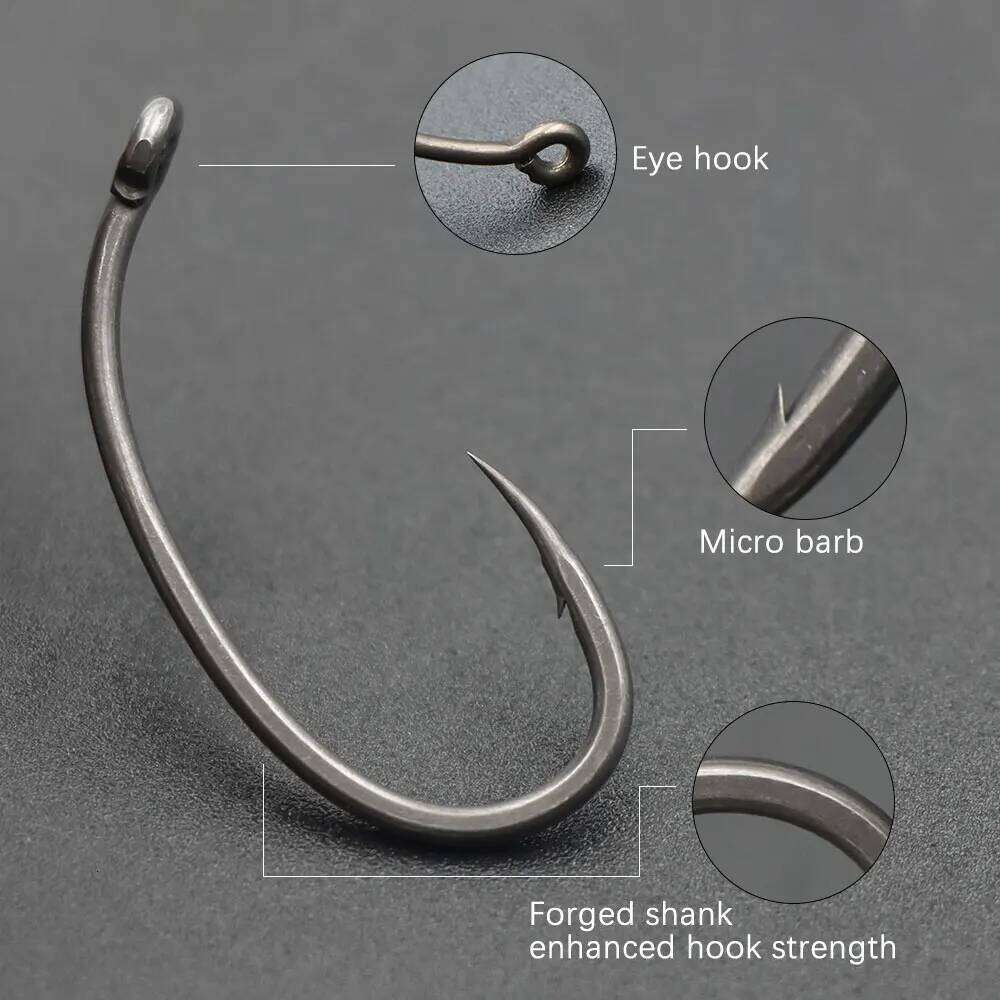 10pcs Klor Alloy Steel Barbed Hair Ronnie Rig Method Feeder Fishing Hook For Carp Coarse Fish Accessories Tackle Z260228