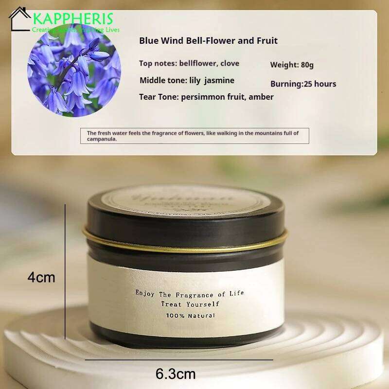 Black Tin Scented Aromatic Wooden Wick Candle Jars with Lid Classic Home Decorative Candles Luxury Citronella W260303