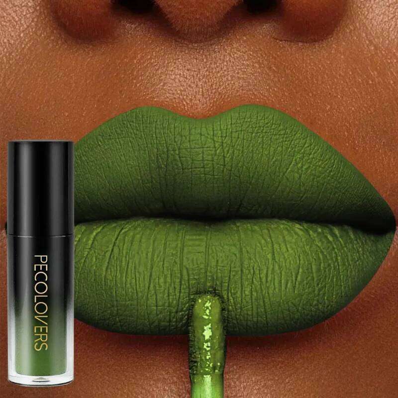 Single Green Lipstick, Green, High Color Rendering, Charming Gloss, Lip Cosmetics Lipgloss H260302