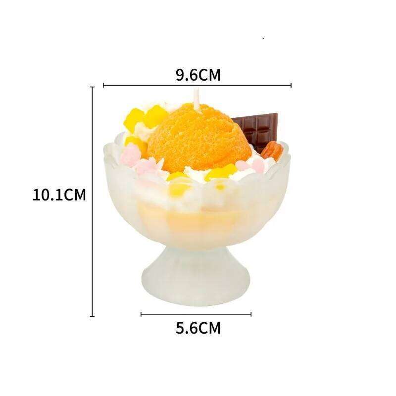 1PC Fruit Ice Cream Creative Exquisite Shape Yogurt Soybean Wax Birthday Gift Souvenir Scented Candles Decoration W260303