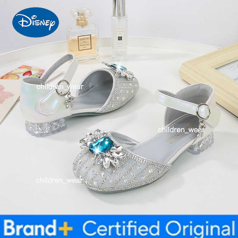 Disney Summer New Childrens Sandals Kids Dance Single Casual Shoe Rhinestone Glitter Fashion Princess Girl Party Wedding Dress Shoes H260303