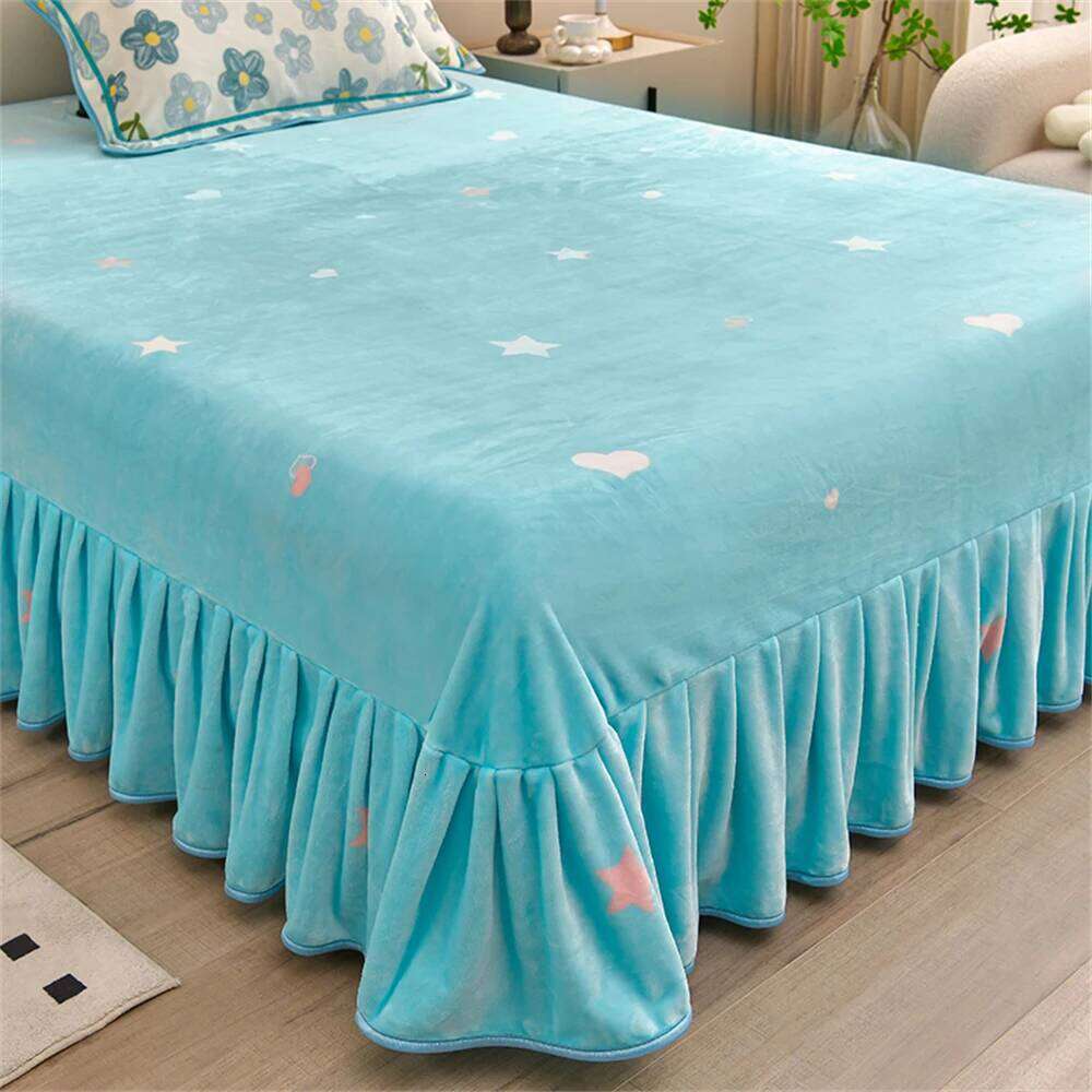Class A Bedding Milk Fleece Winter Warm Thickened Anti-static Duvet Cover Bed Sheet Home King Queen Soft Four-Piece Set W260302