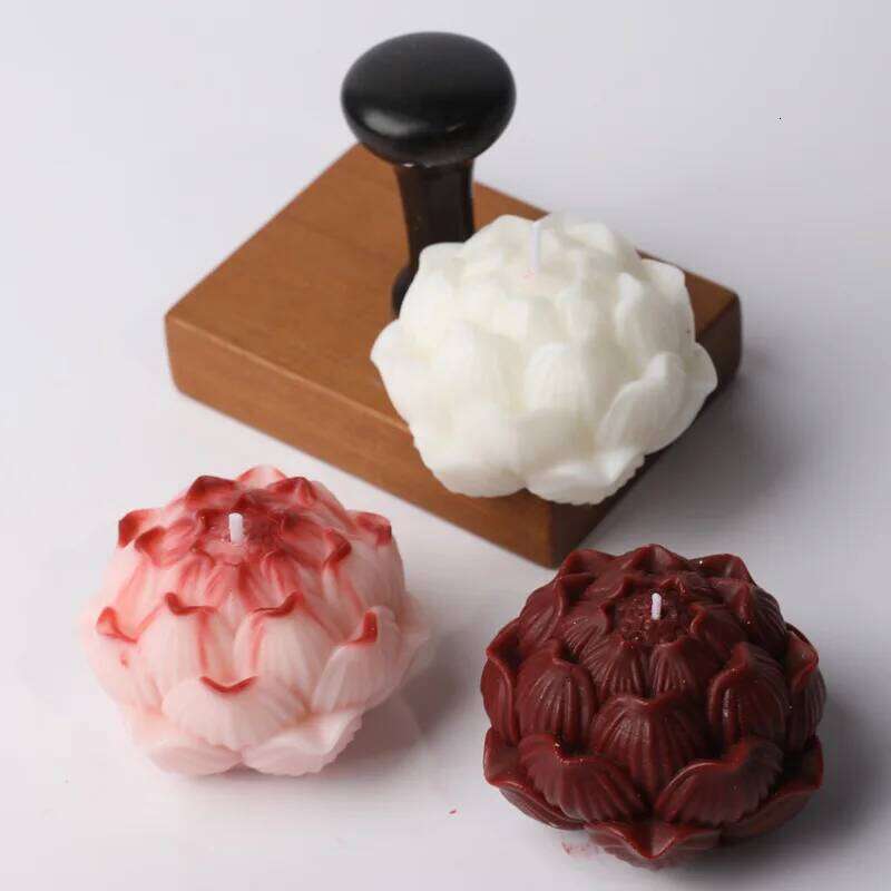 1pc New Lotus Aromatherapy Flower Shaped Low Temperature Candle Fragrance Home Interior Decoration W260303