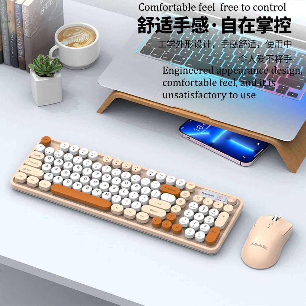 K-snake Wk300 Wireless Dual Mode Keyboard and Mouse Set Mute with Volume Knob Desktop Laptop Universal 26H0303