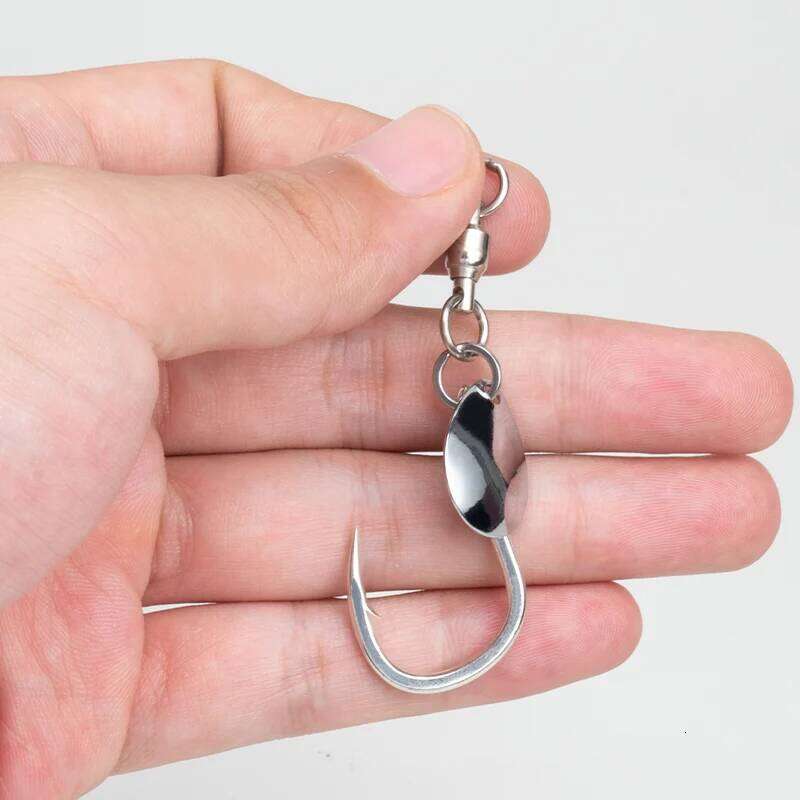 TEASER 5pcs HK043 Rotating Sequin 8062 Slow Jigging Stainless High Carbon Spoon Spinner Assist Hook Tackle Z260228