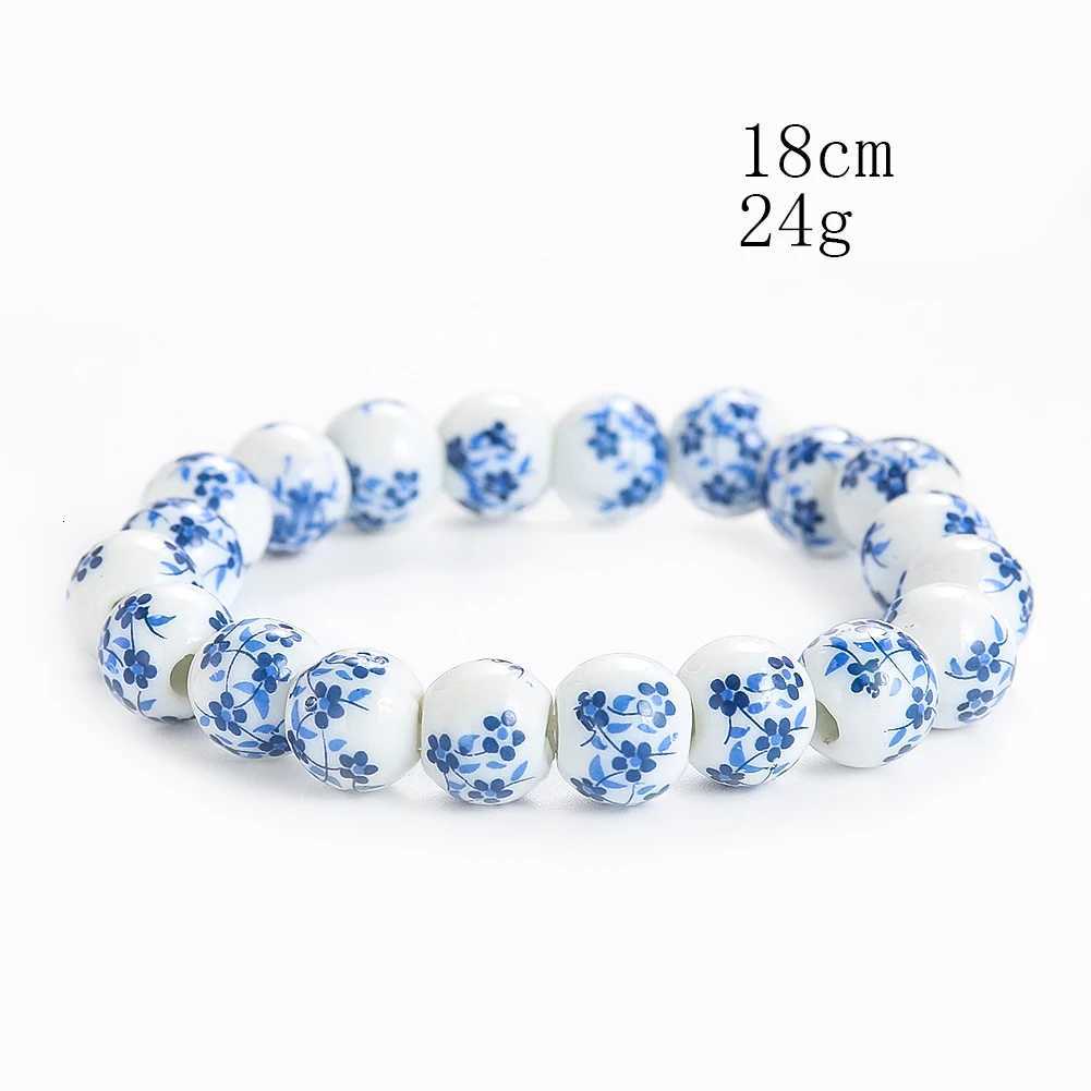 Chinese Style Blue and White Porcelain Beads Bracelet for Women Classical Simple Blue Pattern Bracelets Girls Charm Jewelry Gift H260303