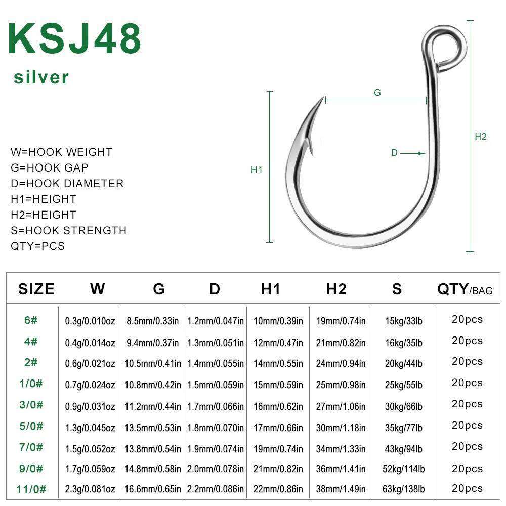 PROBEROS 20PCS Jigging Hook Carp Eye Worm Barbed Inline Hooks Saltwater High Carbon Steel Fishing Accessories Z260228