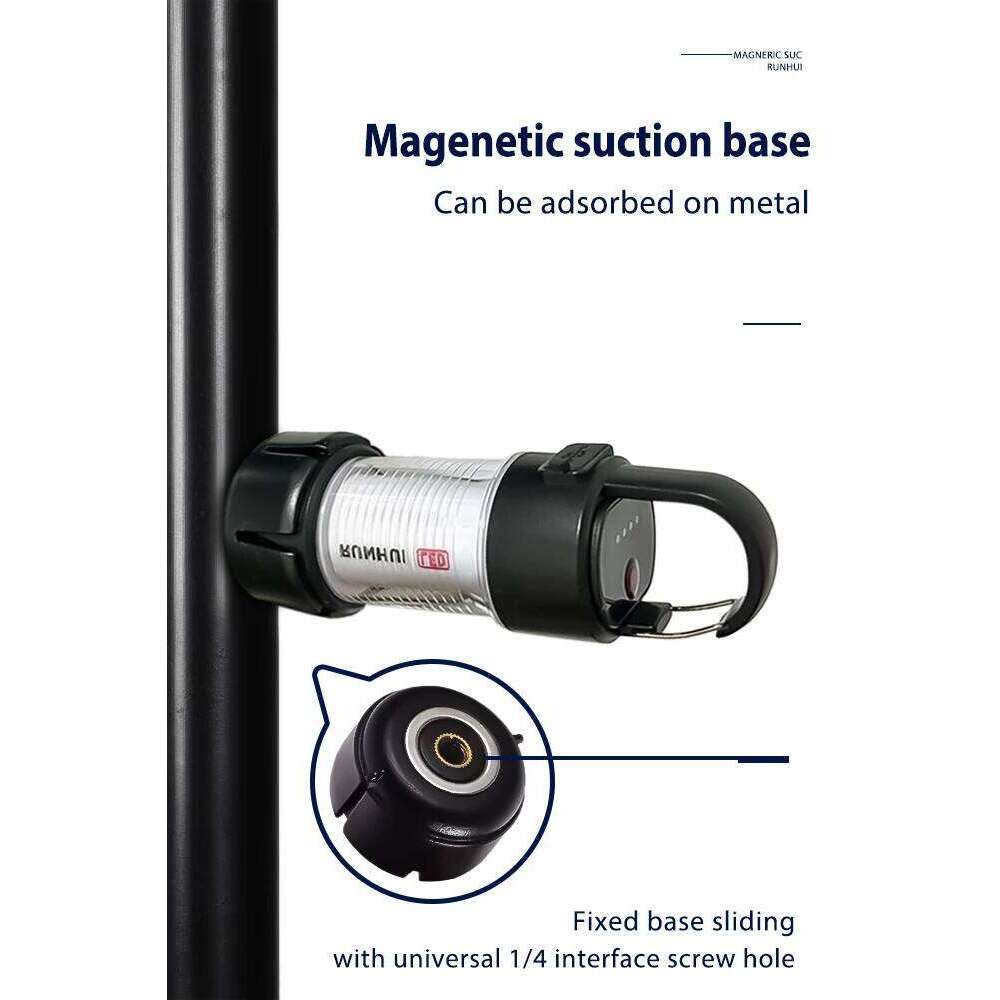 ML4 Outdoor Lantern LED Camping USB Rechargeable Light, Free Tripod, Magnetic Base, 2 Lampshades S260302