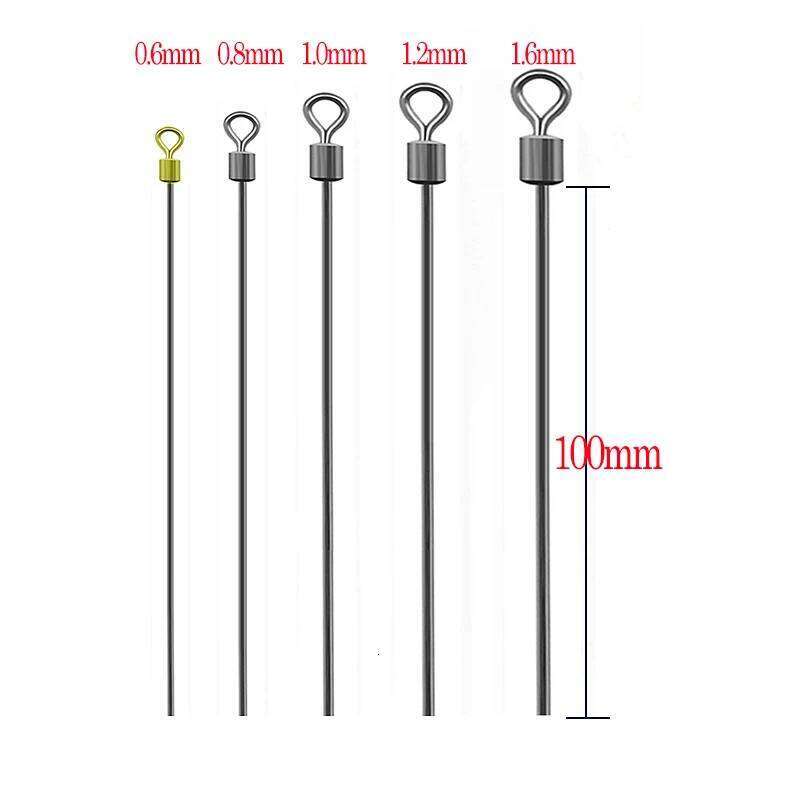 20pcs Long Pole Ball Bearing Connector Stainless Steel Barrel Swivel For Carp Fishing Accessories Tackle Z260228