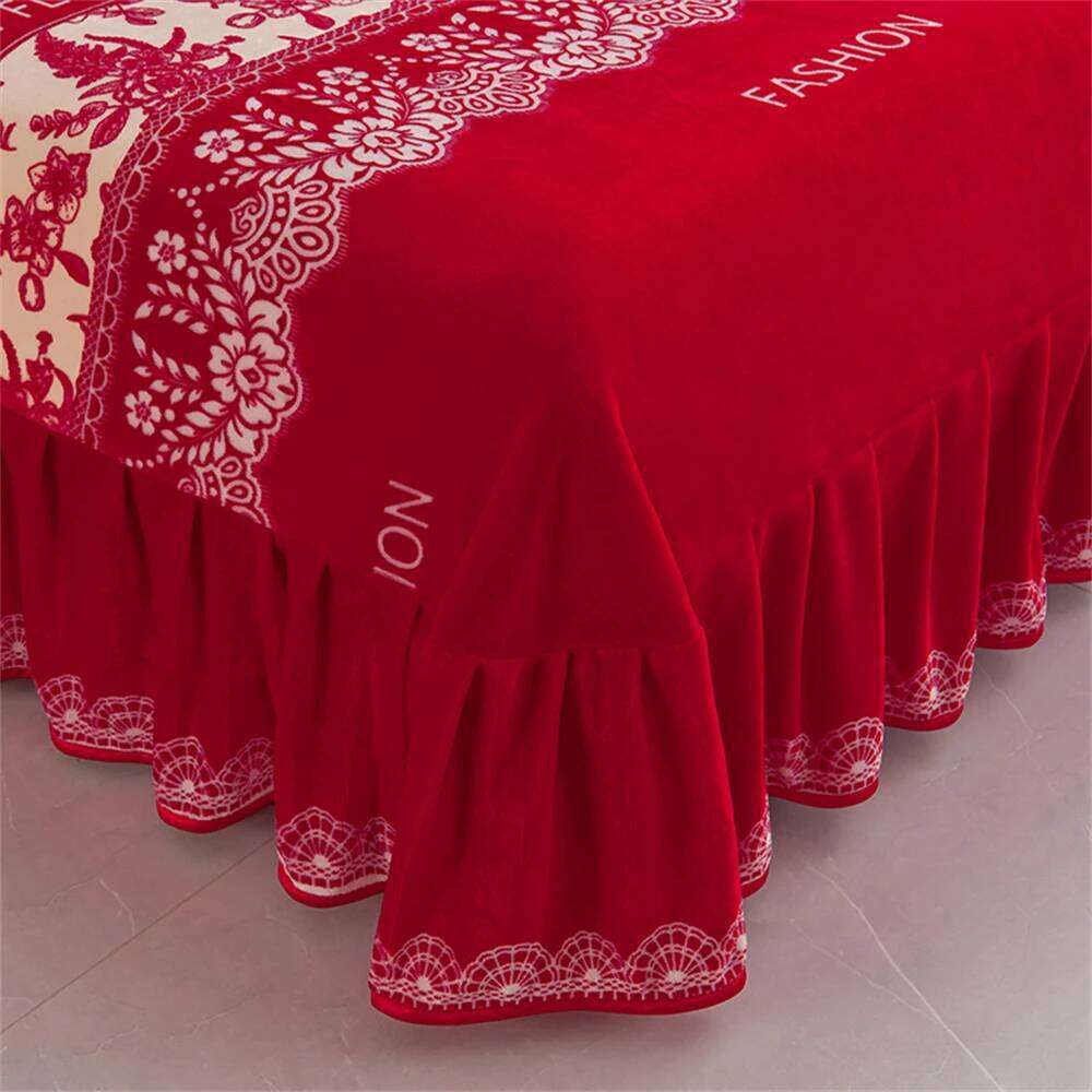 Class A Milk Four-Piece Set Light Luxury Ethnic Style Winter Warm Fleece Anti-static Duvet Cover Bed Sheet Bedding Sets W260302