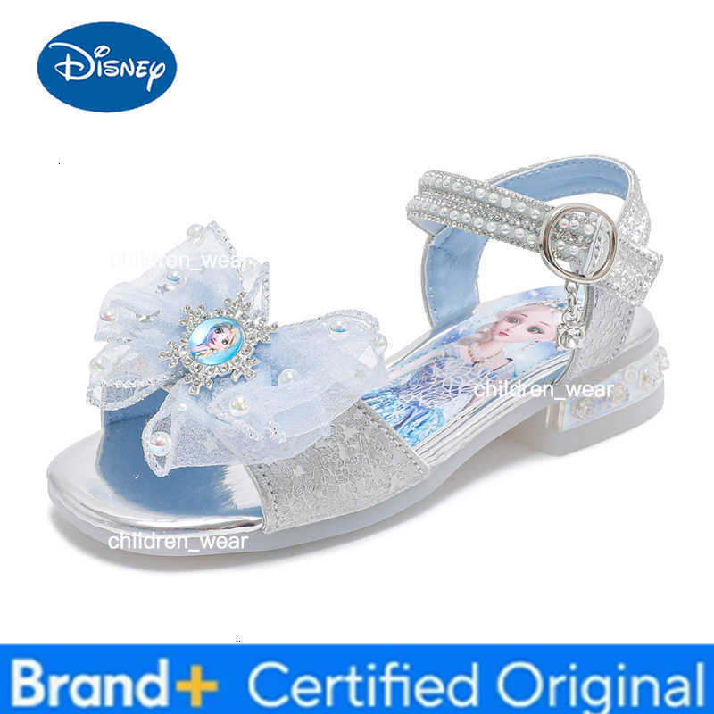 Disney KidsCasual Shoes Sandals Pearl Beach shoes Elsa EVA Summer Shoes For Girls Velcro Anti-slip Blue Pink Shoes Size 26-36 H260303