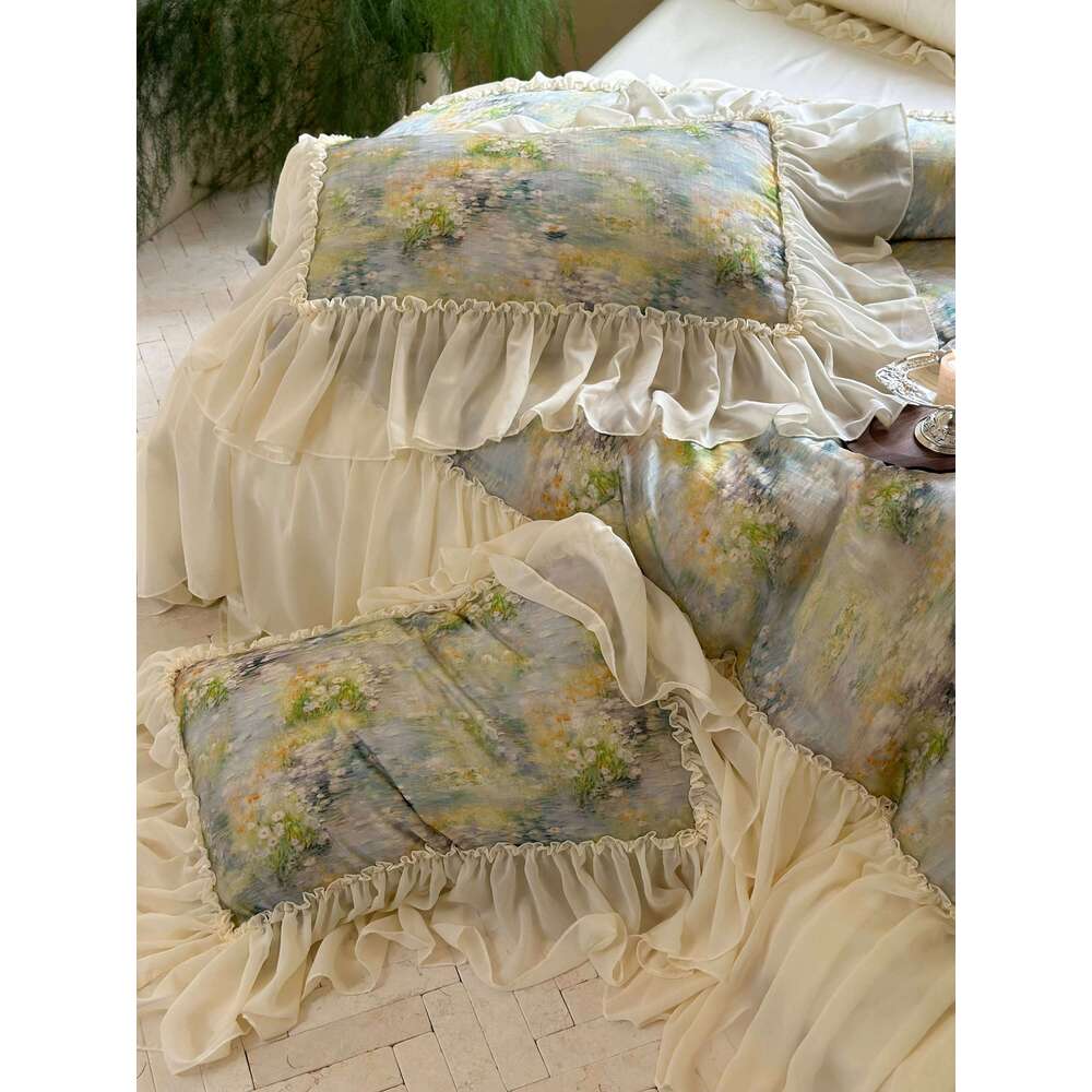 Customizable silk cotton splash bed four-piece set girl fairy romance W260302