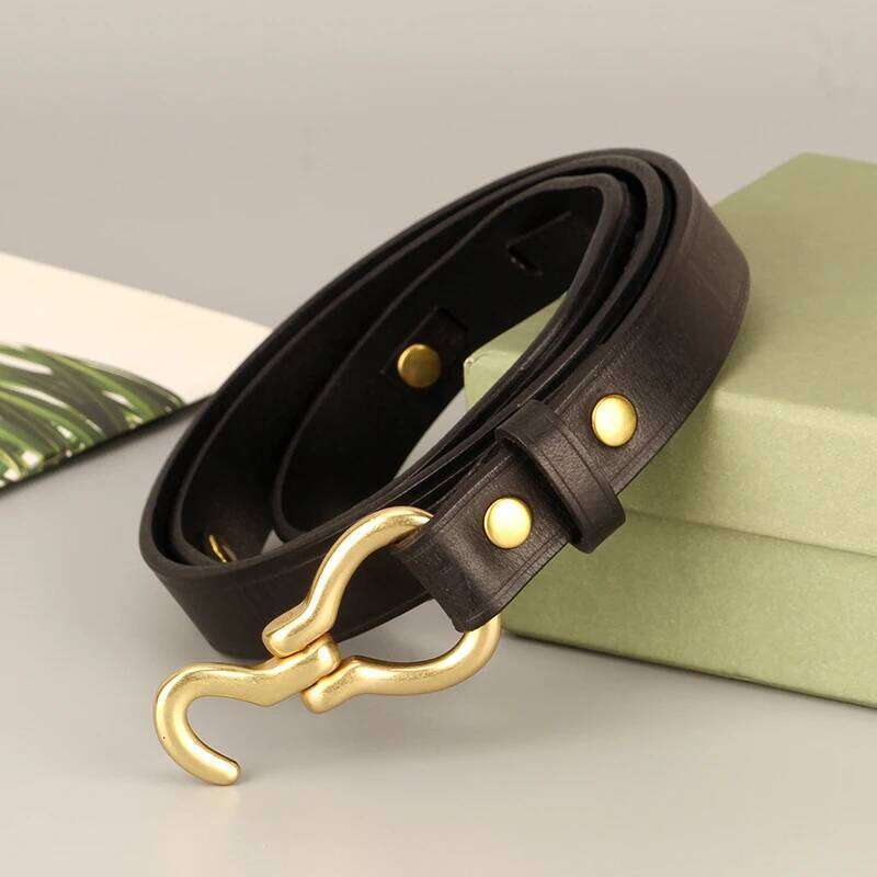 2cm Top Quality Thin Cowskin Real Genuine Leather Belts for Women Luxury Female Decorative Simple Waist Belt For Jeans S260228