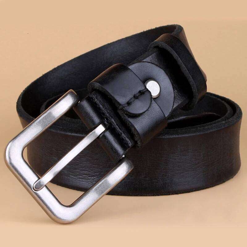 3.3CM Real Cowskin Leather High Quality Pure First Layer Cowhide Pin Buckle for Men Tide Jeans Belt Casual S260228