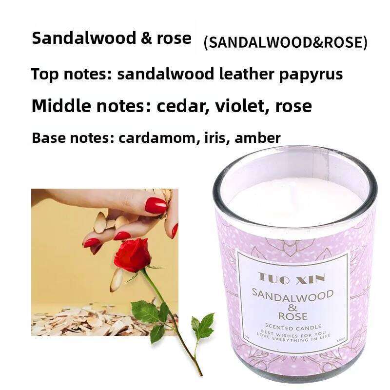 Scented Home Aromatherapy Glass Jar Natural Wax Aromatic Candles for Deodorizing and Relaxation W260303