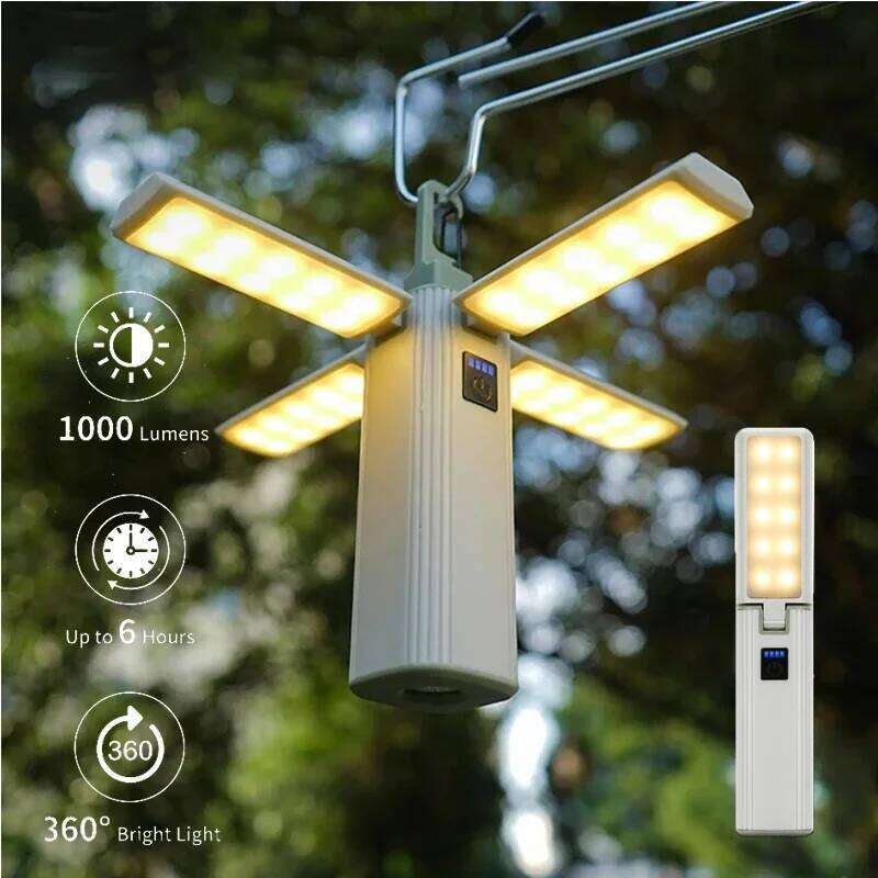 Outdoor Multifunctional LED Camping Light Portable Tent Hang Lights 2000mAh USB Rechargeable Folding Flashlight Emergency Lamp S260302